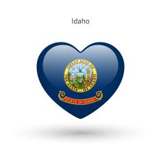 Love Idaho state symbol Heart flag icon N2