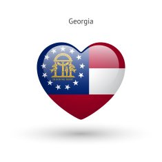 Love Georgia state symbol Heart flag icon N2
