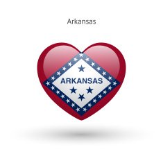 Love Arkansas state symbol Heart flag icon N2