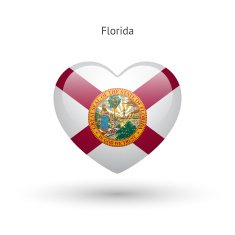 Love Florida state symbol Heart flag icon N2