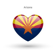 Love Arizona state symbol Heart flag icon N2