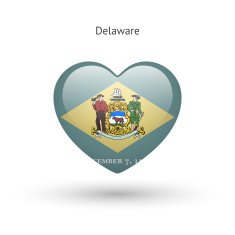 Love Delaware state symbol Heart flag icon N2