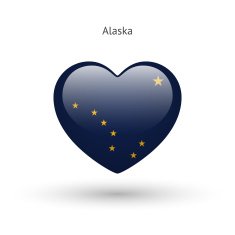 Love Alaska state symbol Heart flag icon N2