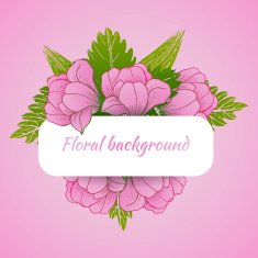 Floral background with daisy in pastel colors N2