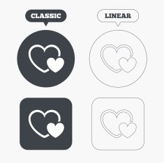Hearts sign icon Love symbol N3