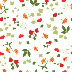 Repeating pattern of flowers and hearts N2