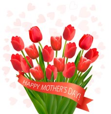 Holiday mother's day background with bouquet of colorful flowers