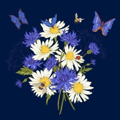 Greeting Card with Blooming Chamomile N3