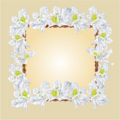 Frame with white Rhododendron vector