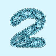 Cute number 2 Floral monogram 2