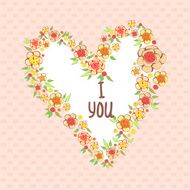 Abstract bright flowers in heart shape N2