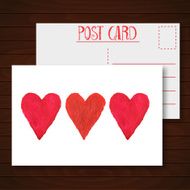Vector watercolor postcard