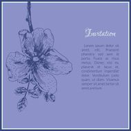 Invitation card template with dog-rose flower N2