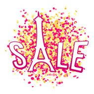 Eiffel shape sale vector illustration