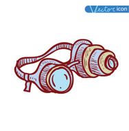 Steampunk glasses hand drawn vector illustration