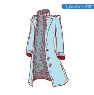 Steampunk man coat hand drawn vector illustration