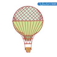 Steampunk vintage hot air balloon hand drawn vector illustration