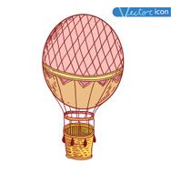 Steampunk vintage hot air balloon hand drawn vector illustration N2