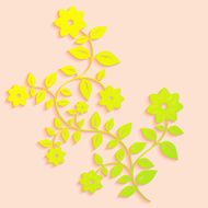 Colorful Vector Flower With Shadows And Place For Your Design N2
