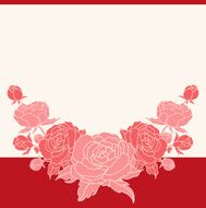Invitation card with peonies
