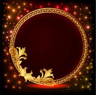 background illustration frame with gold pattern and stars