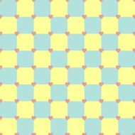 Yellow and turquoise colors pattern with pink hearts N2