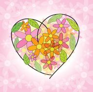 heart flower illust