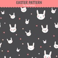 Cute funny seamless pattern with Bunny and hearts N2