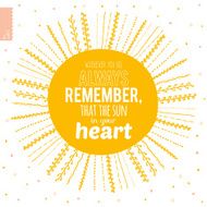 Cute summer card with ornament sun and motivational typographic