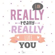 Inspirational romantic and love card with typographic wish
