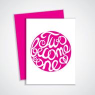 Lettering element in pink color for wedding design