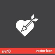 heart with arrow vector icon