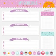 Set of cards notes and stickers with cute illustrations N13