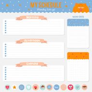 Set of cards notes and stickers with cute illustrations N14
