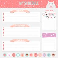 Set of cards notes and stickers with cute illustrations N15