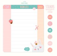 Set of cards notes and stickers with cute illustrations N35