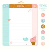 Set of cards notes and stickers with cute illustrations N37