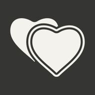 Flat in black and white mobile application hearts