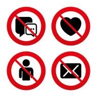 Social media icons Chat speech bubble and Mail N9