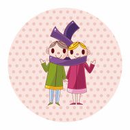 Valentine's day couple theme elements N33