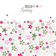 Hello spring floral greeting background vector