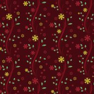 Seamless vector wallpaper with flowers and leaves N2