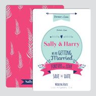 Wedding romantic floral Save the Date invitation N3