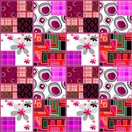 Patchwork retro floral pattern background N2