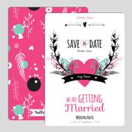 Wedding romantic floral Save the Date invitation N6