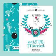 Wedding romantic floral Save the Date invitation N7