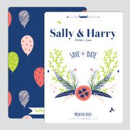 Wedding romantic floral Save the Date invitation N11