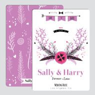 Wedding romantic floral Save the Date invitation N18