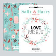 Vintage romantic floral Save the Date invitation in bright color N4