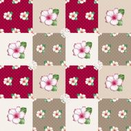 Patchwork seamless floral azalea pattern texture background N2